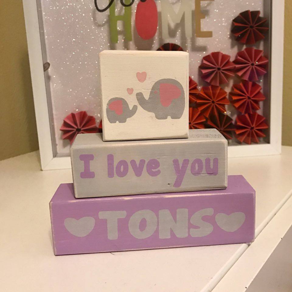 Customized Baby Nursery Blocks I Love You Tons Baby Girl Baby Boy Living Word Designs