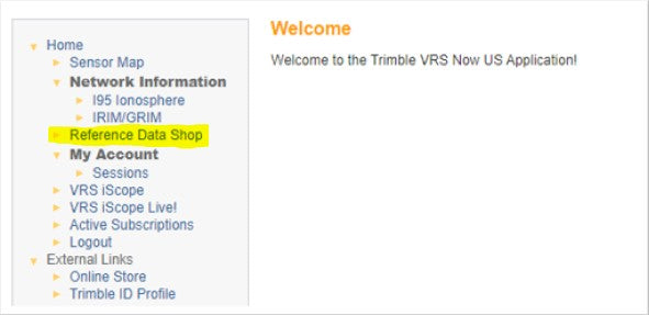 Trimble VRS Now Reference Data Shop