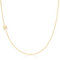 14K GOLD ASYMMETRICAL LETTER NECKLACE - H