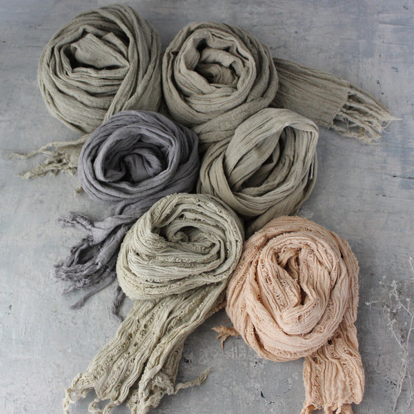 Botanical Dye Pure Linen Scarves : Storm Collection – Tribe