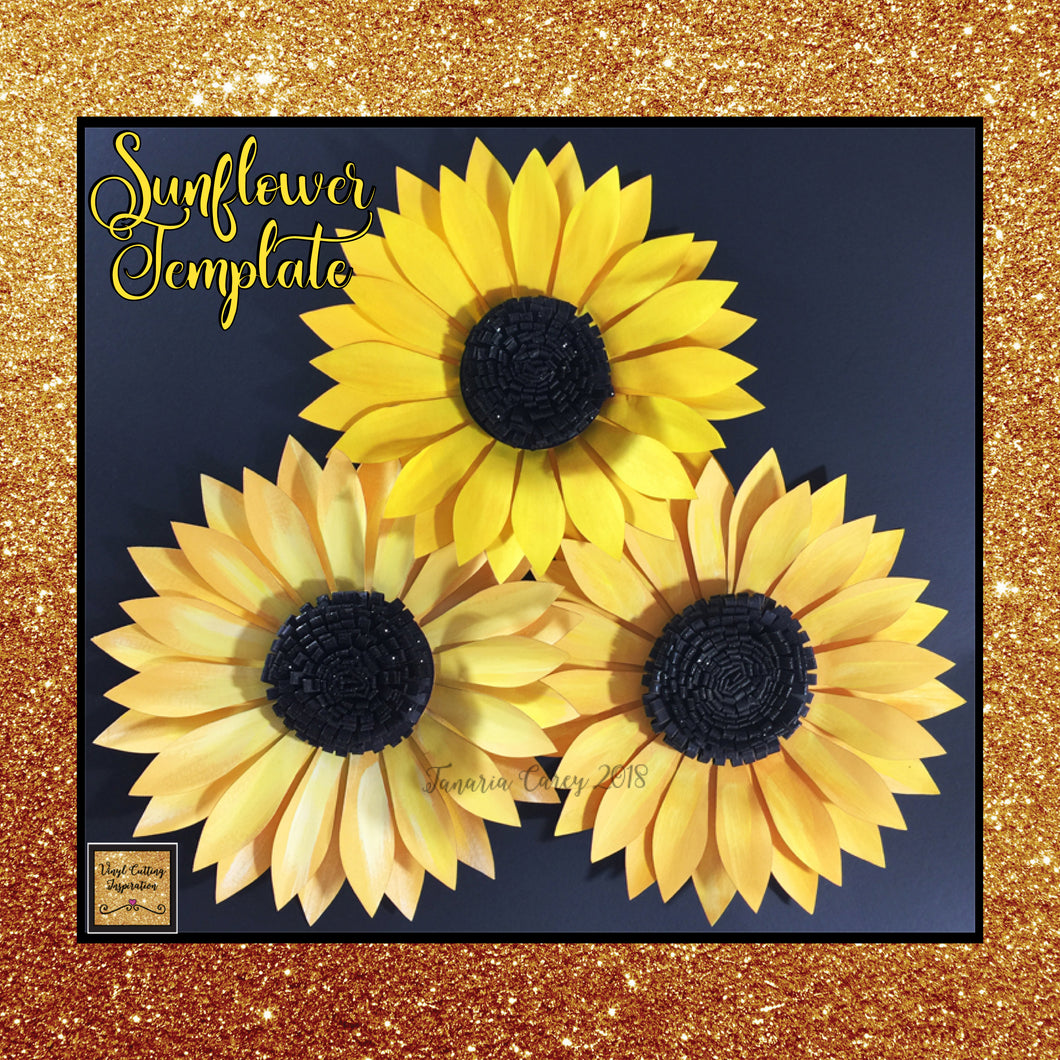 Sunflower Svg Sunflower Template Flower Svg 3d Sunflower Sunflow Vinyl Cutting Inspiration