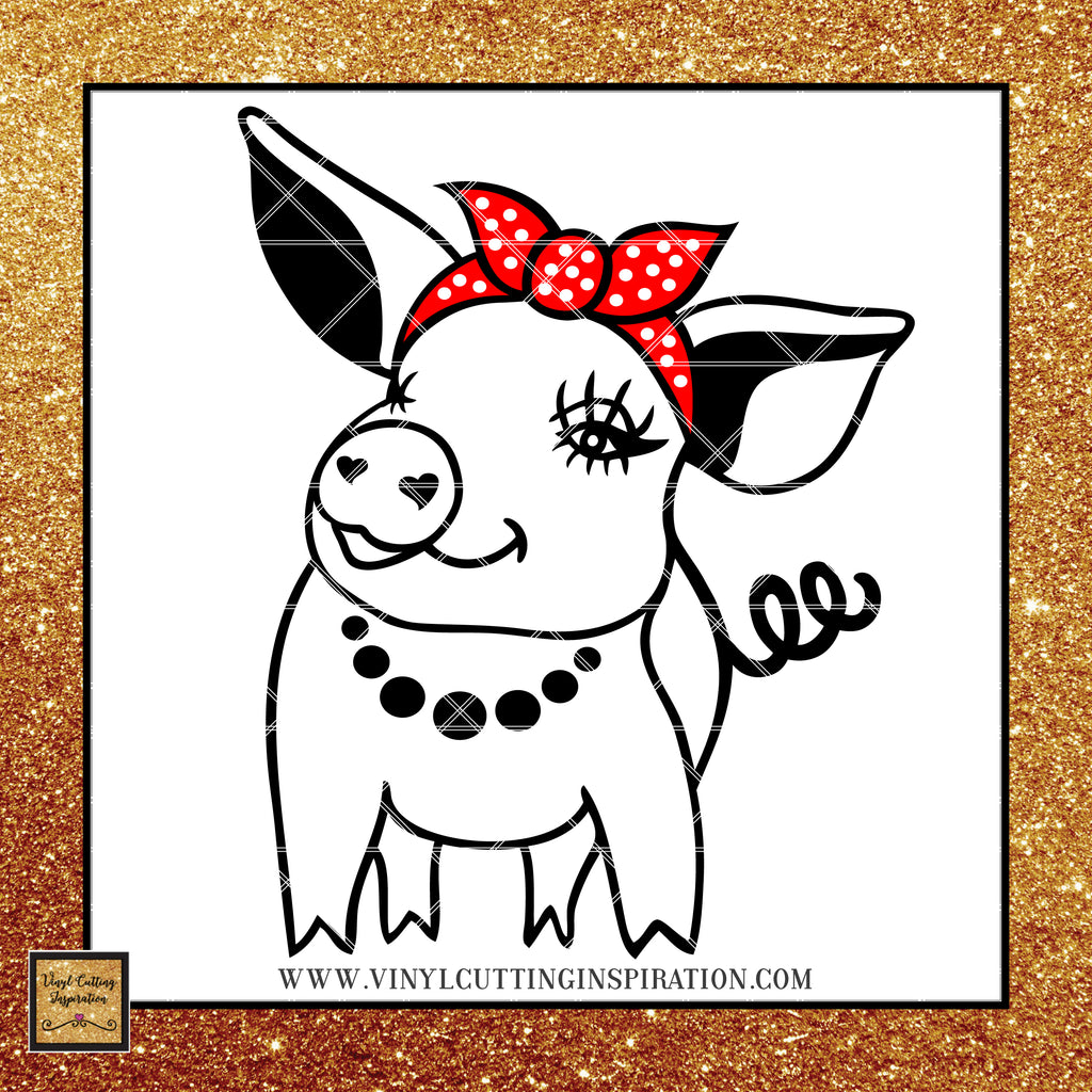 Download Pig with Bandana Svg, Pig Svg, Pig Face Svg, Piggy Svg, Pig with Banda - Vinyl Cutting Inspiration