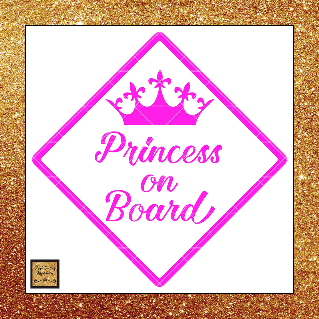 Download Princess on Board Svg, Princess Svg, Princess Cut File ...