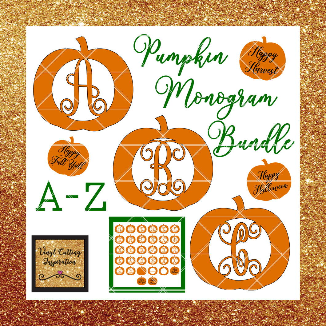 Download Pumpkin Monogram Svg, Bundle, Fall Pumpkin SVG, Monogram Pumpkin Svg, - Vinyl Cutting Inspiration