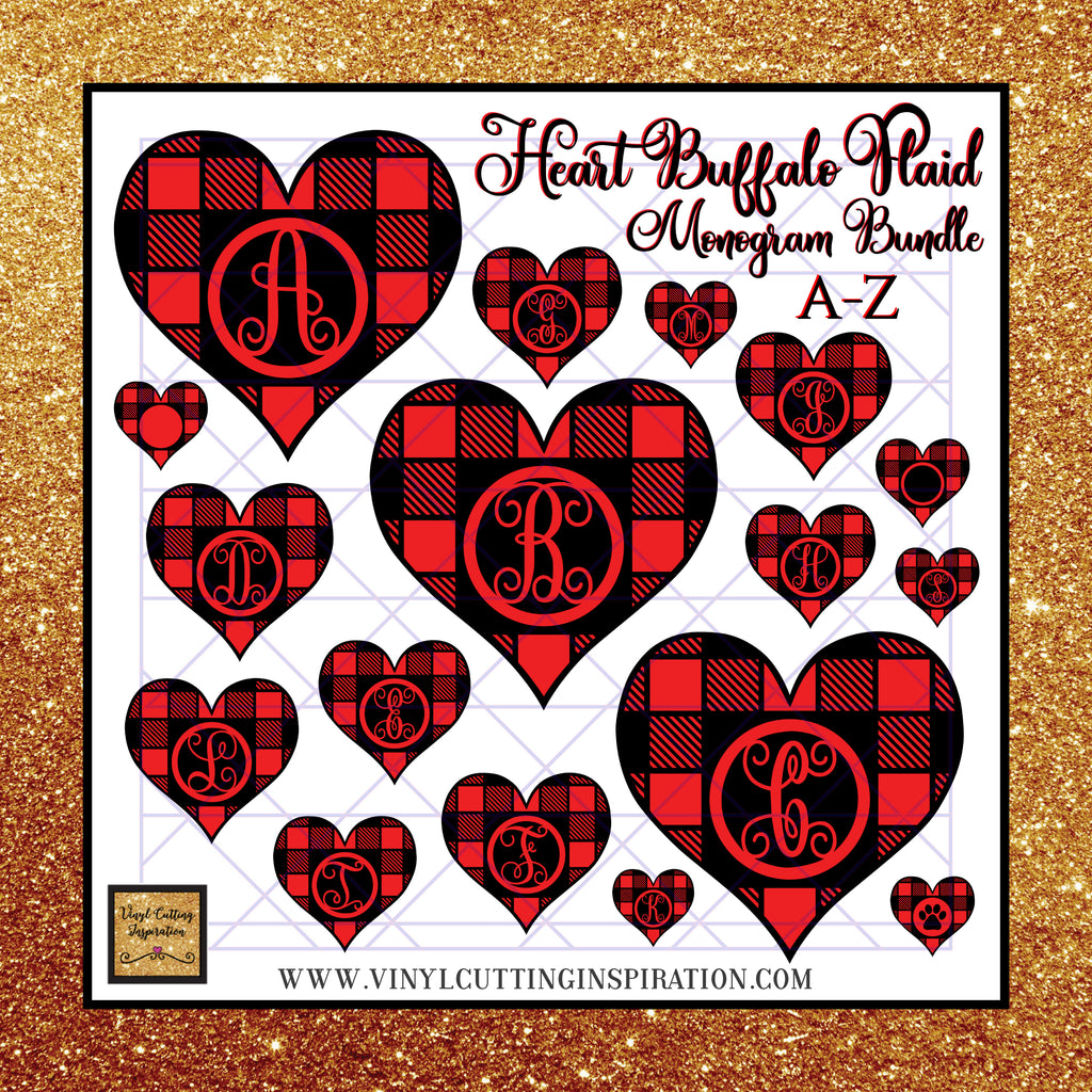 Download Scallop Heart Valentine Monogram Bundle - SVG, DXF, EPS ...
