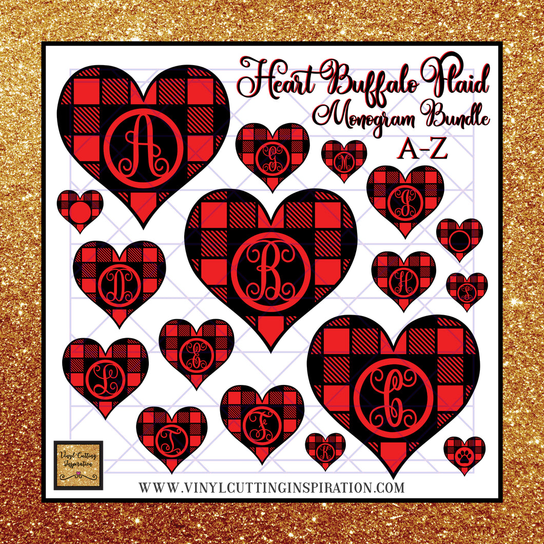 Download Scallop Heart Valentine Monogram Bundle Svg Dxf Eps Pdf Vinyl Cutting Inspiration