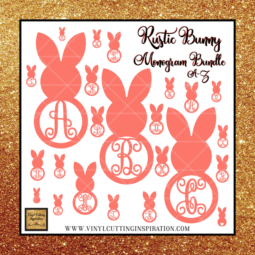 Download Rustic Bunny Monogram Bundle Easter Bunny Monogram Bundle Svg Easte Vinyl Cutting Inspiration