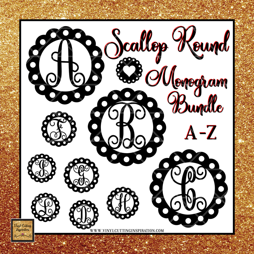 Download Scallop Round Monogram Bundle Monogram Bundle Scallop Svg Circle Sv Vinyl Cutting Inspiration