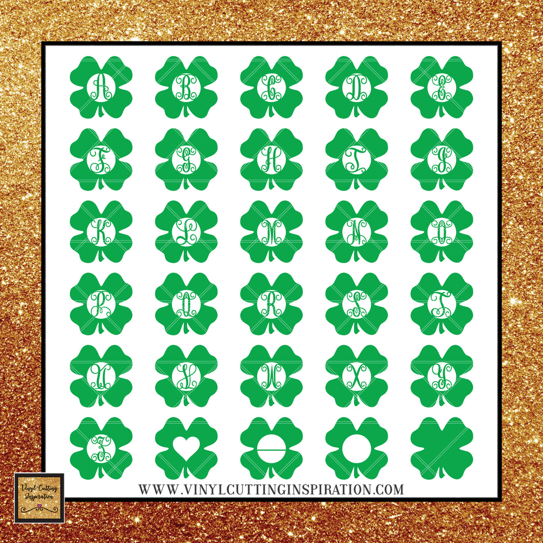 Download 4 Leaf Clover Monogram Bundle Shamrock Svg Clover Svg Svg Files Vinyl Cutting Inspiration