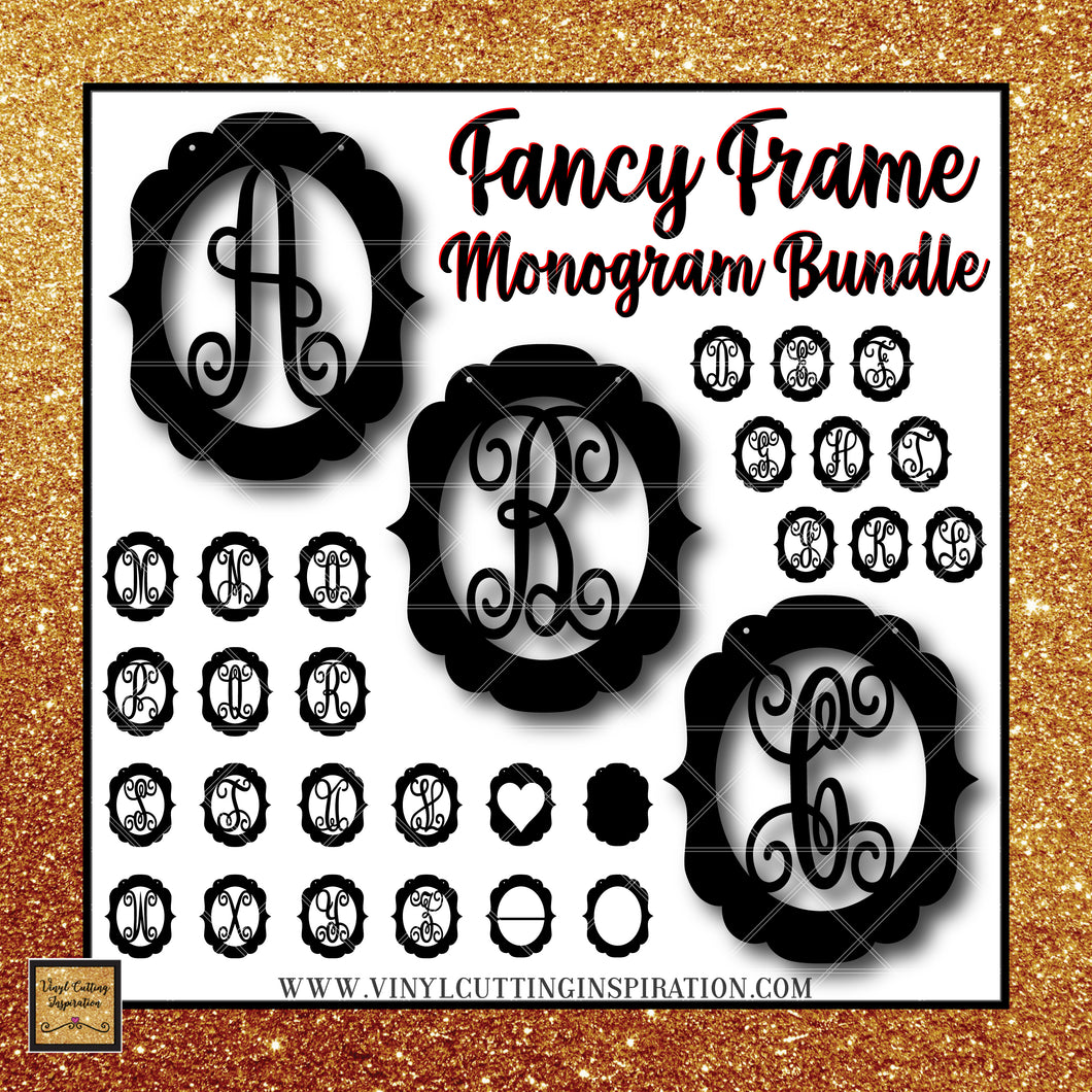 Download Fancy Frame Monogram Bundle, Farmhouse Cutting Files, Svg ...