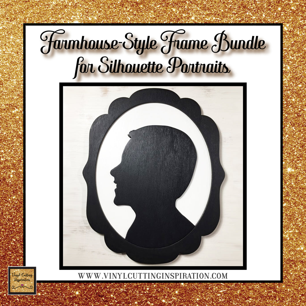 Download 8 Farmhouse Style Silhouette Portrait Vector Frames Svg Dxf Files Vinyl Cutting Inspiration