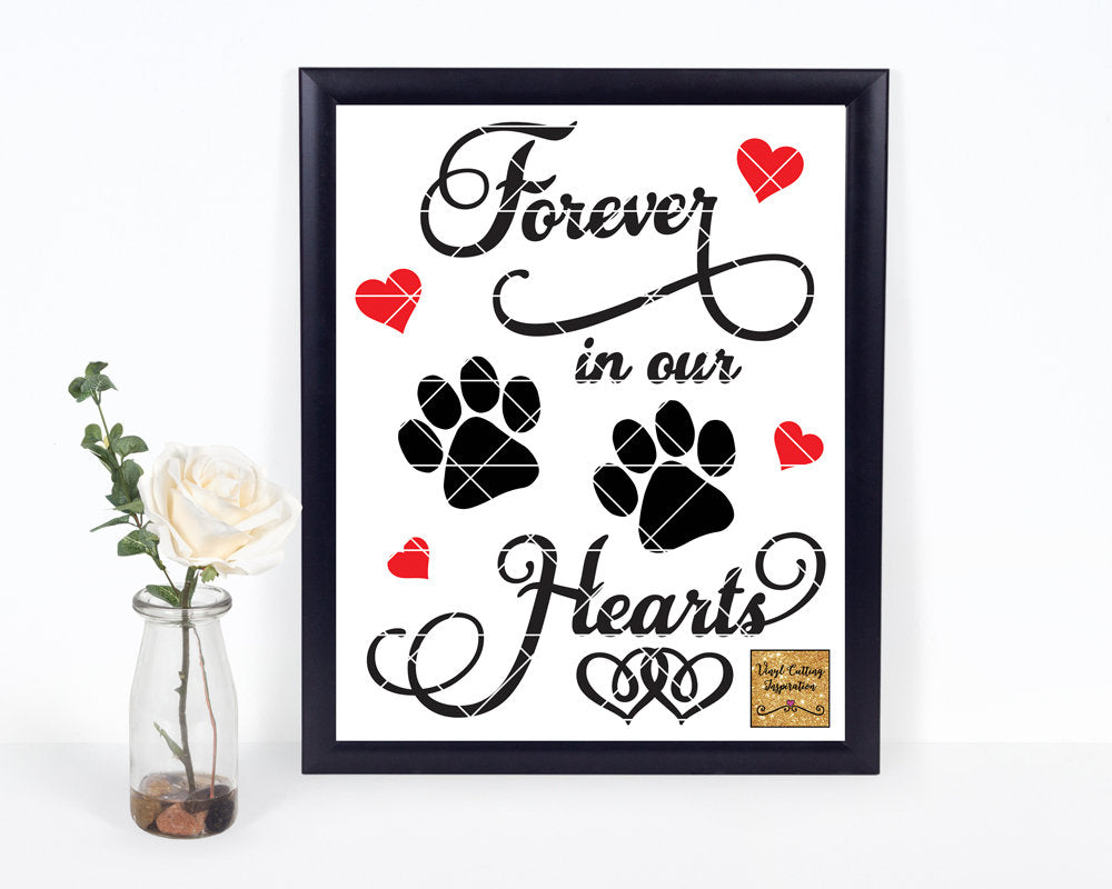 Download Forever In Our Heart Svg Paw Print Svg Love Svg In Loving Memory Sv Vinyl Cutting Inspiration SVG, PNG, EPS, DXF File