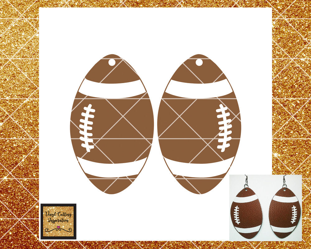 Download Football Svg Earrings Svg Football Earrings Template Faux Leather F Vinyl Cutting Inspiration