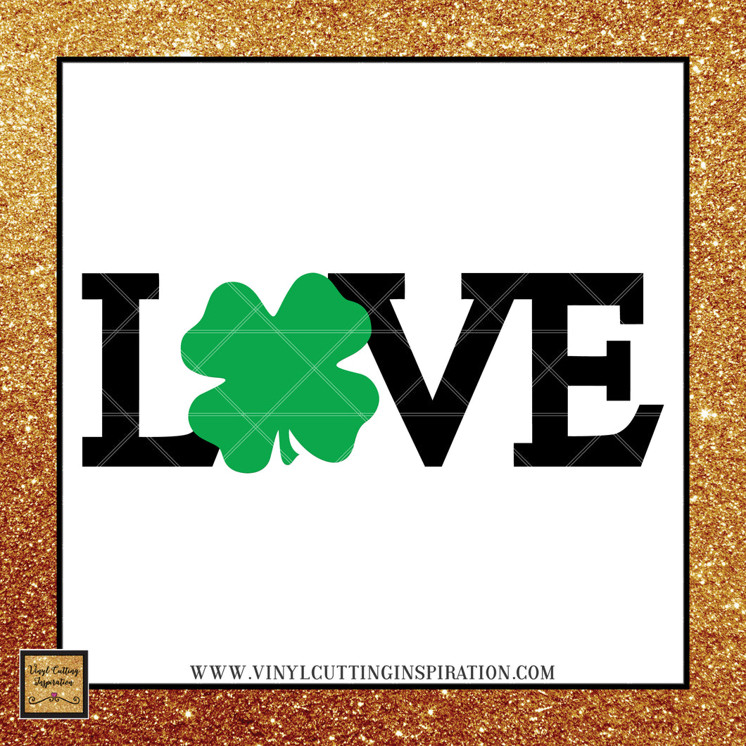 Download Love Svg Clover Love Heart Svg Love With Clover Shamrock Svg Clove Vinyl Cutting Inspiration