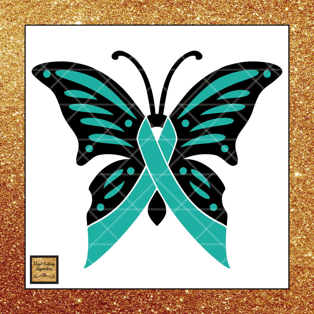 Download Ovarian Cancer Awareness Ribbon Svg Ovarian Cancer Awareness Teal Ri Vinyl Cutting Inspiration