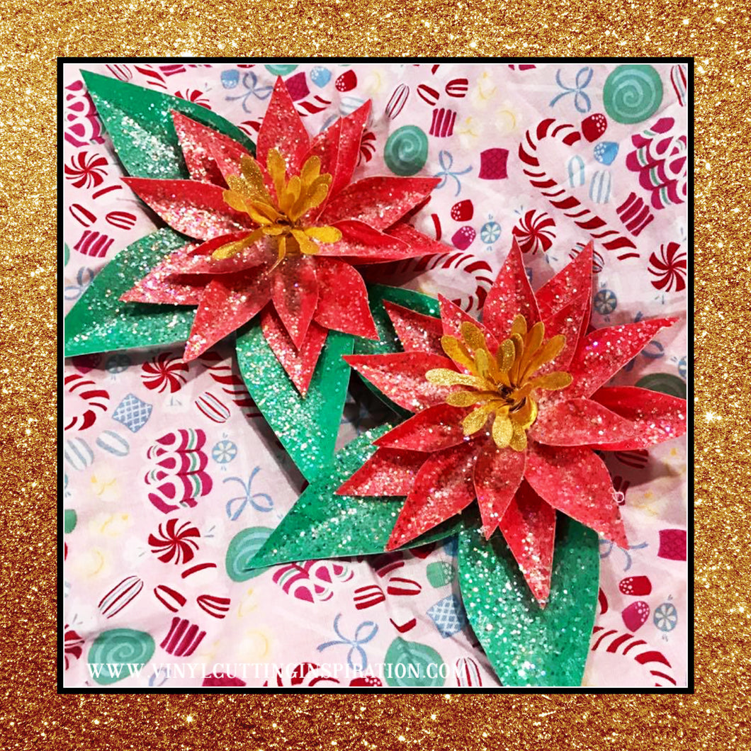 Download Christmas Svg 3d Flowers Poinsettia Paper Flower Paper Poinsettia Vinyl Cutting Inspiration