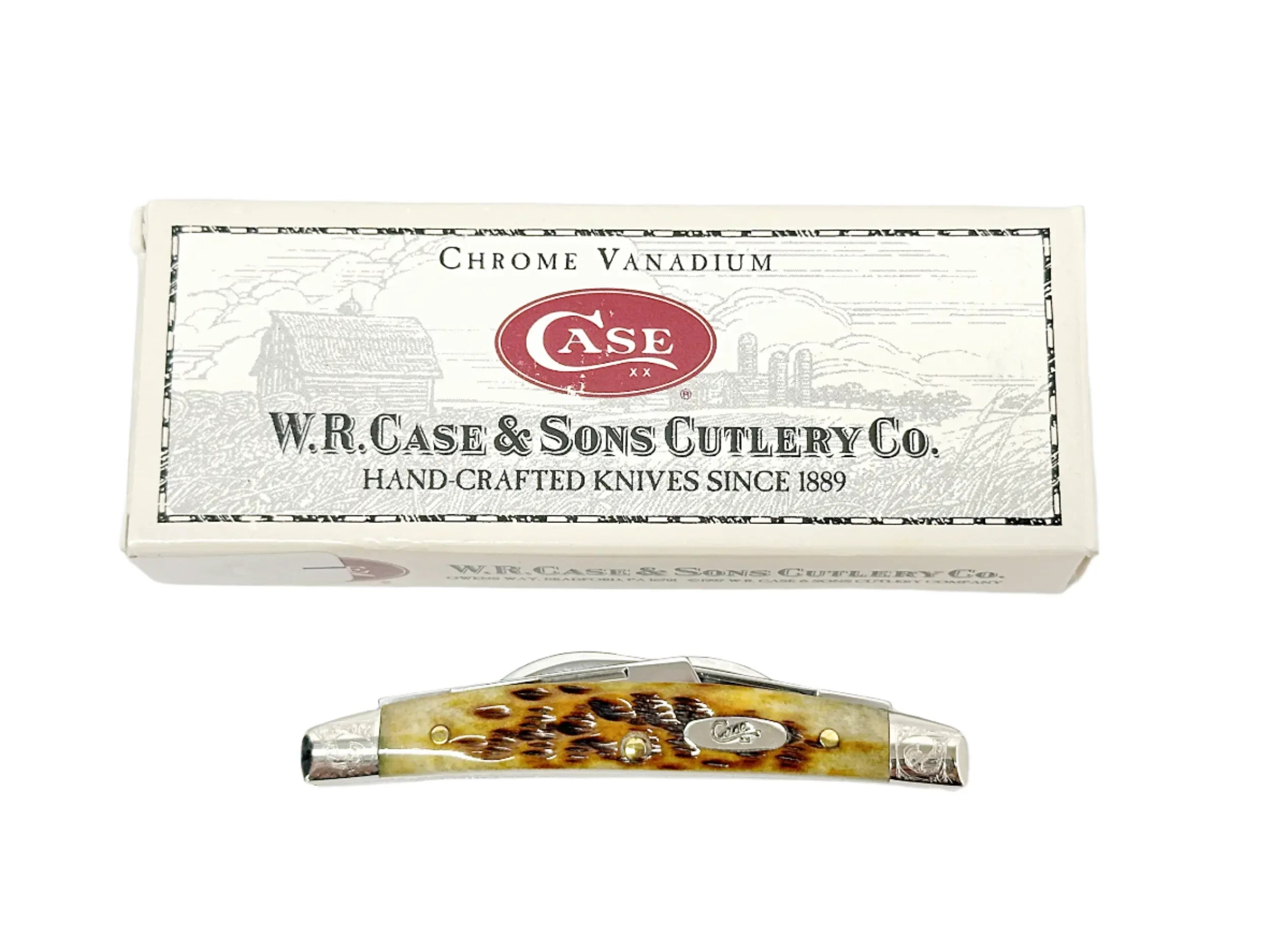 2003 Case XX 6468 Amber Bone Congress with Scrolled Bolsters Pocket Knife