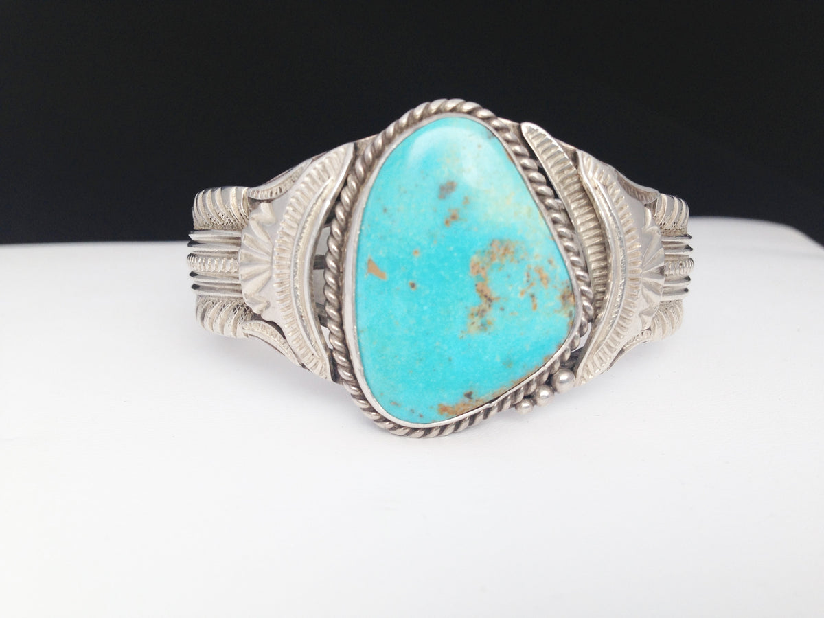 Turquoise .925 Sterling Silver Hinged Bangle Bracelet Mexico TJ-59 – Hers  and His Treasures