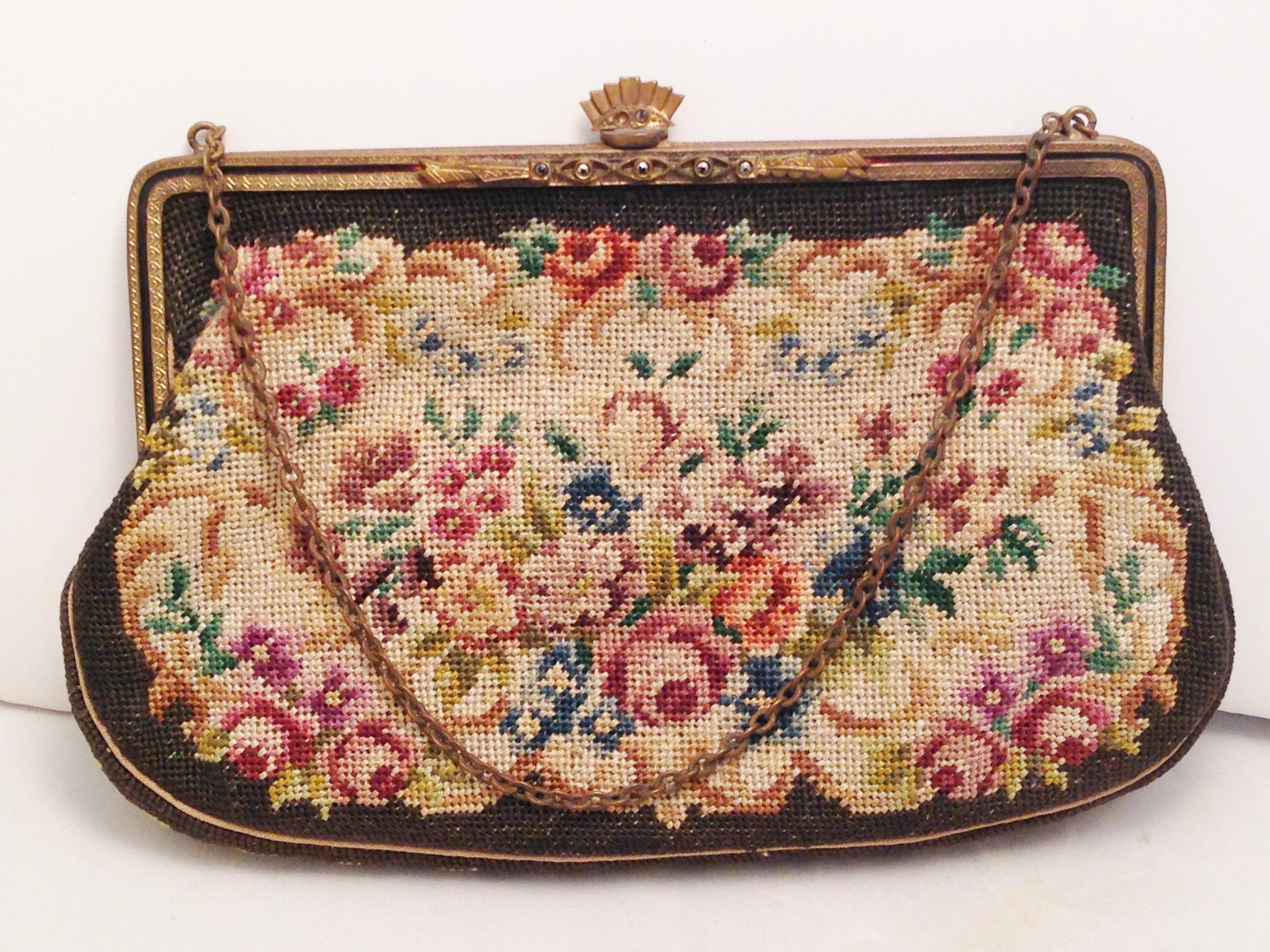 Antique Petit Point Needlepoint Tapestry Handbag – Hers and His Treasures