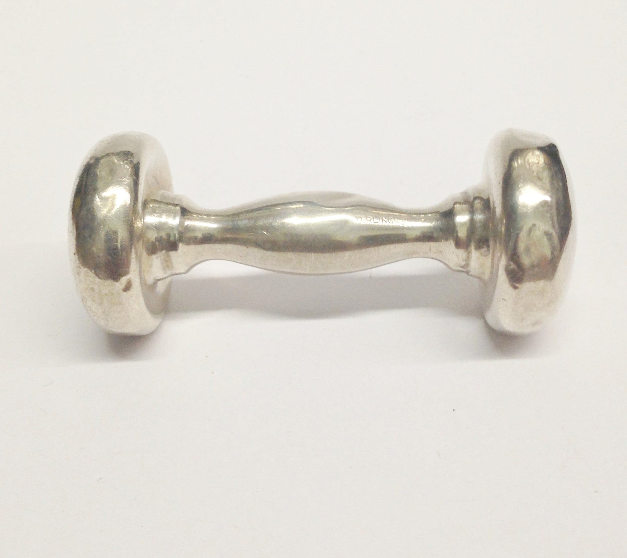antique sterling silver baby rattle
