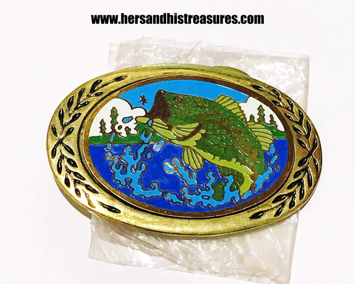 1978 I'd Rather Be Fishing Enamel Belt Buckle – Hers and His Treasures