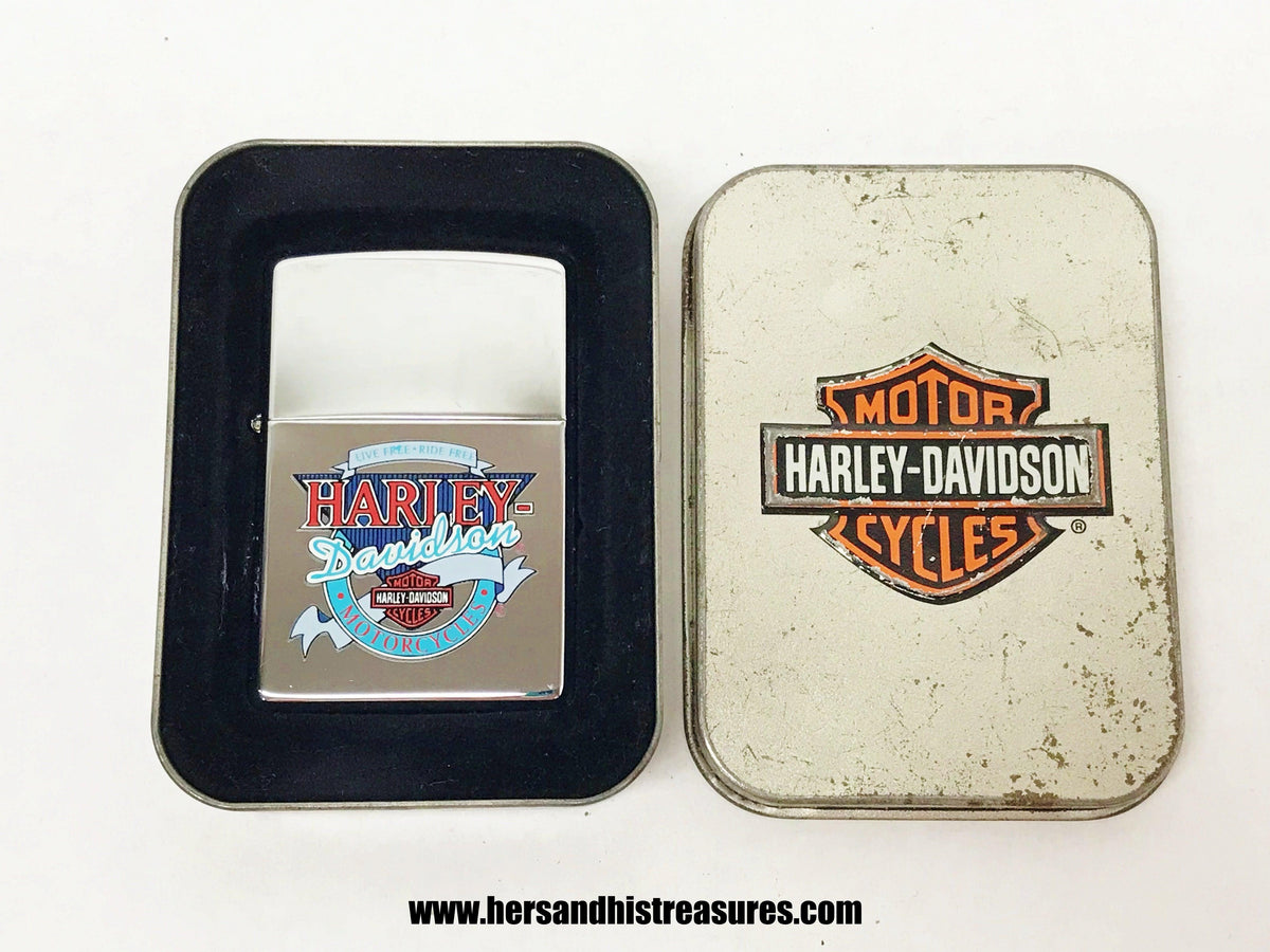1993 IX Harley Davidson Live To Ride Zippo Lighter – Hers and His Treasures