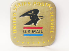 Load image into Gallery viewer, Vintage Baron Solid Brass United States Postal Service US Mail Belt Buckle W/ Color - Hers and His Treasures