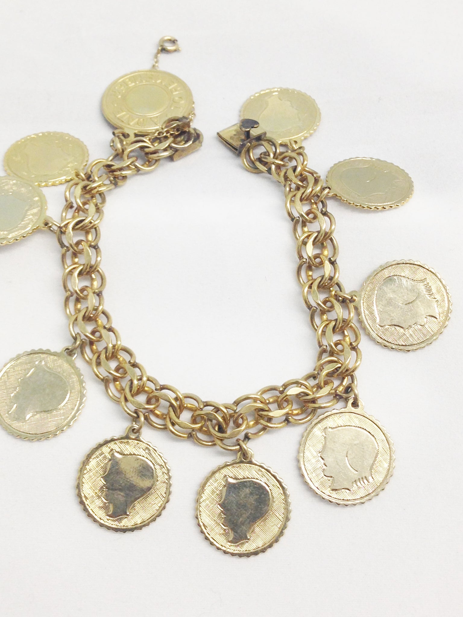 Elco Quality Jewelry 1/20 12K Gold Filled Charm Bracelet W/ Silhouette ...