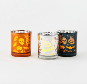 Halloween Silhouette Glass Candle Holder