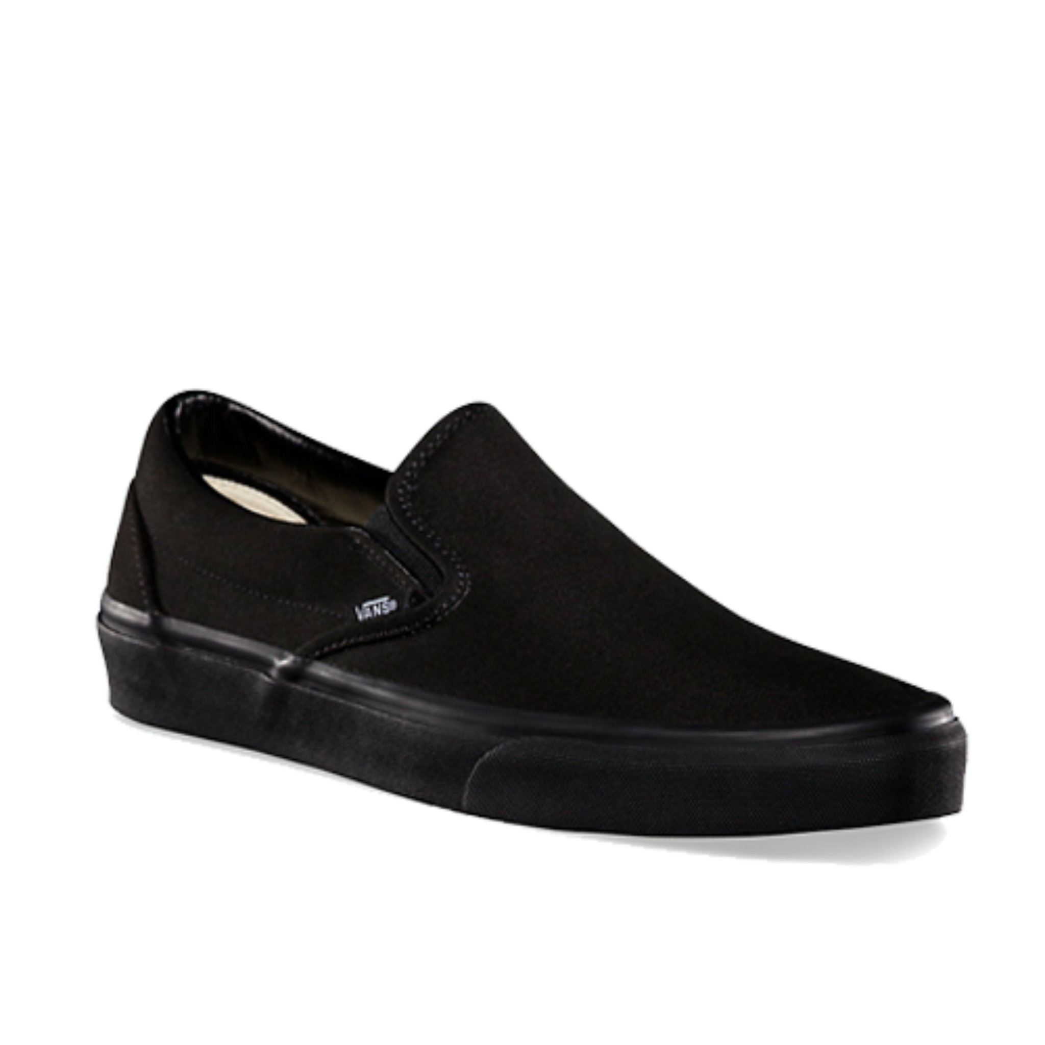 vans slip on black on black