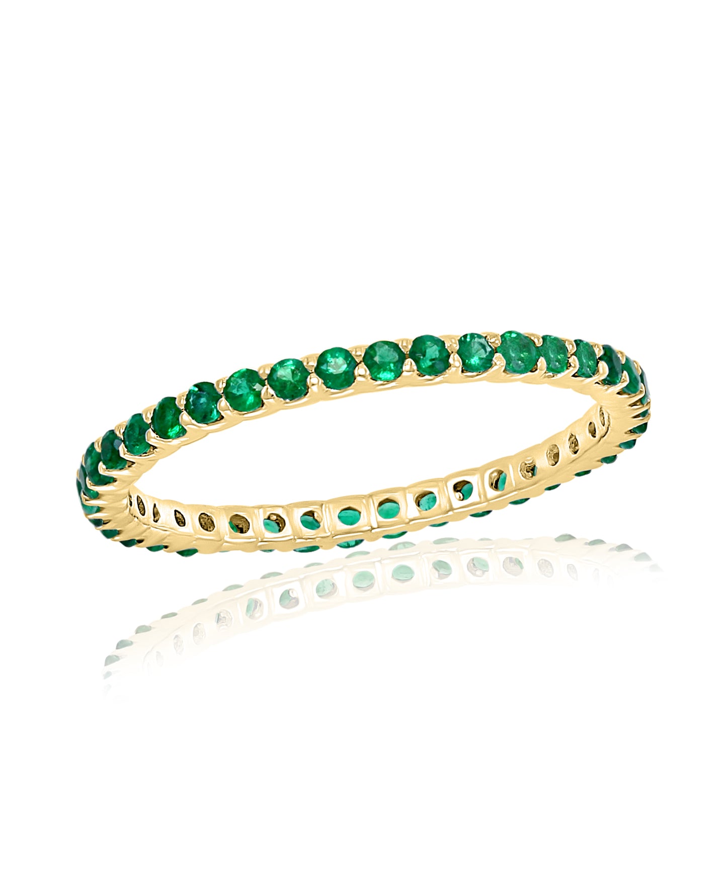 Emerald Stackable Band Ring in 14k Yellow Gold