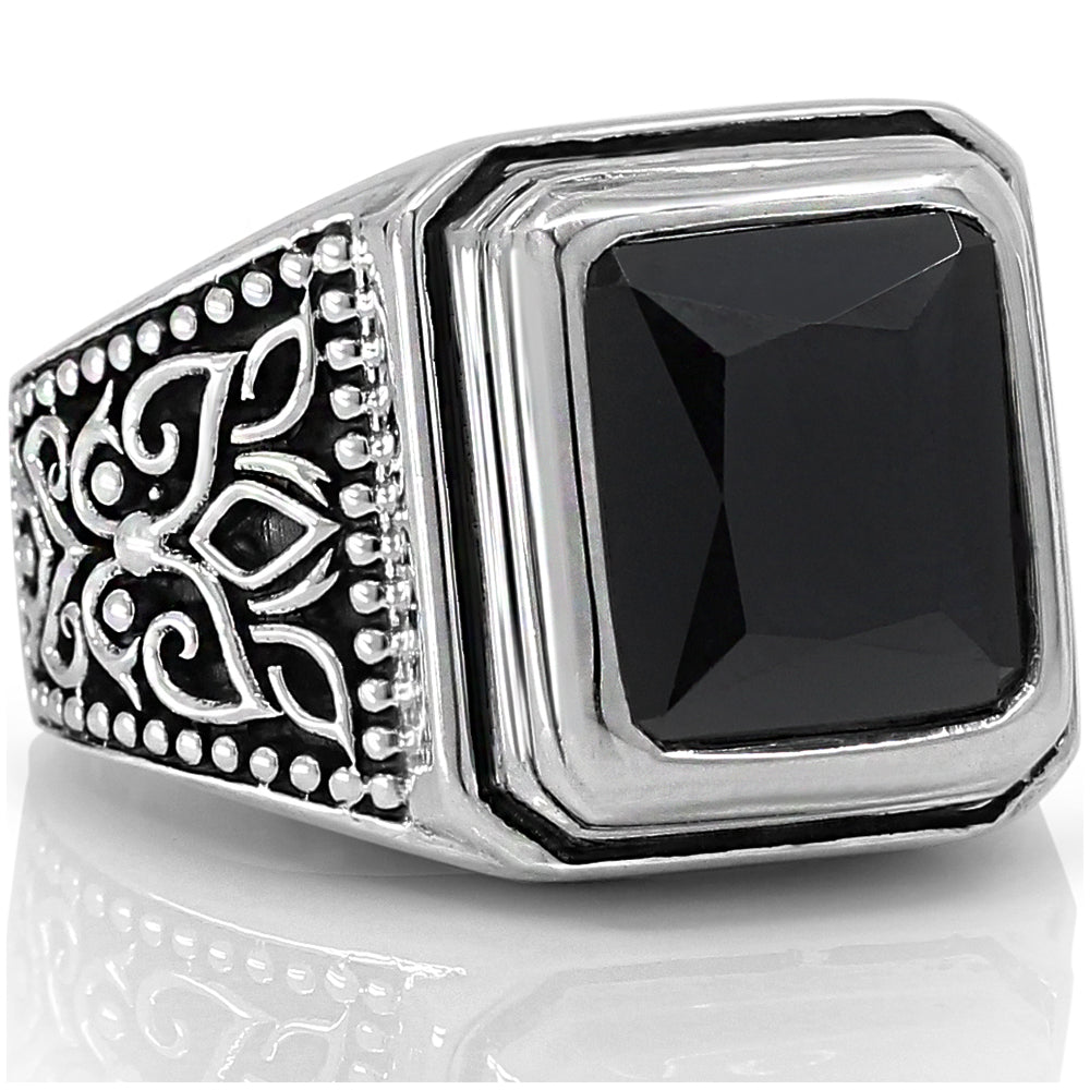 barrikade tælle Multiplikation Onyx Signet Ring for Men - Solid 925 Sterling Silver. - VY Jewelry