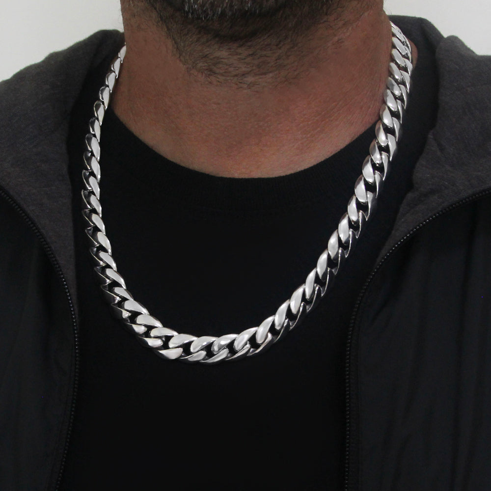 Silver Chain for Men - 925 Solid Sterling Necklace Length 18 to 30 - VY Jewelry