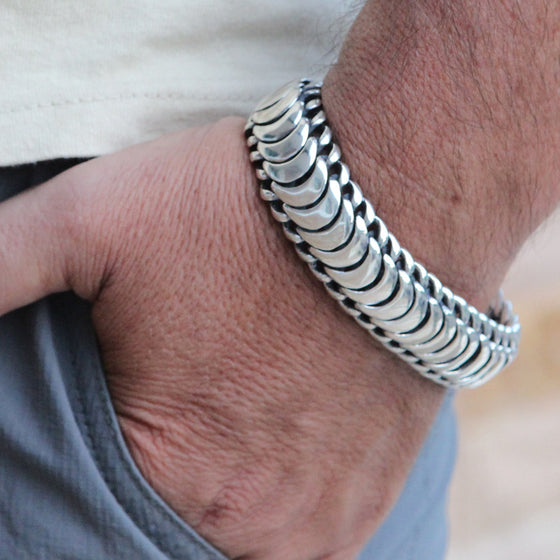 Elegant Cuff 925 Sterling Silver Wide Bracelet - VY Jewelry