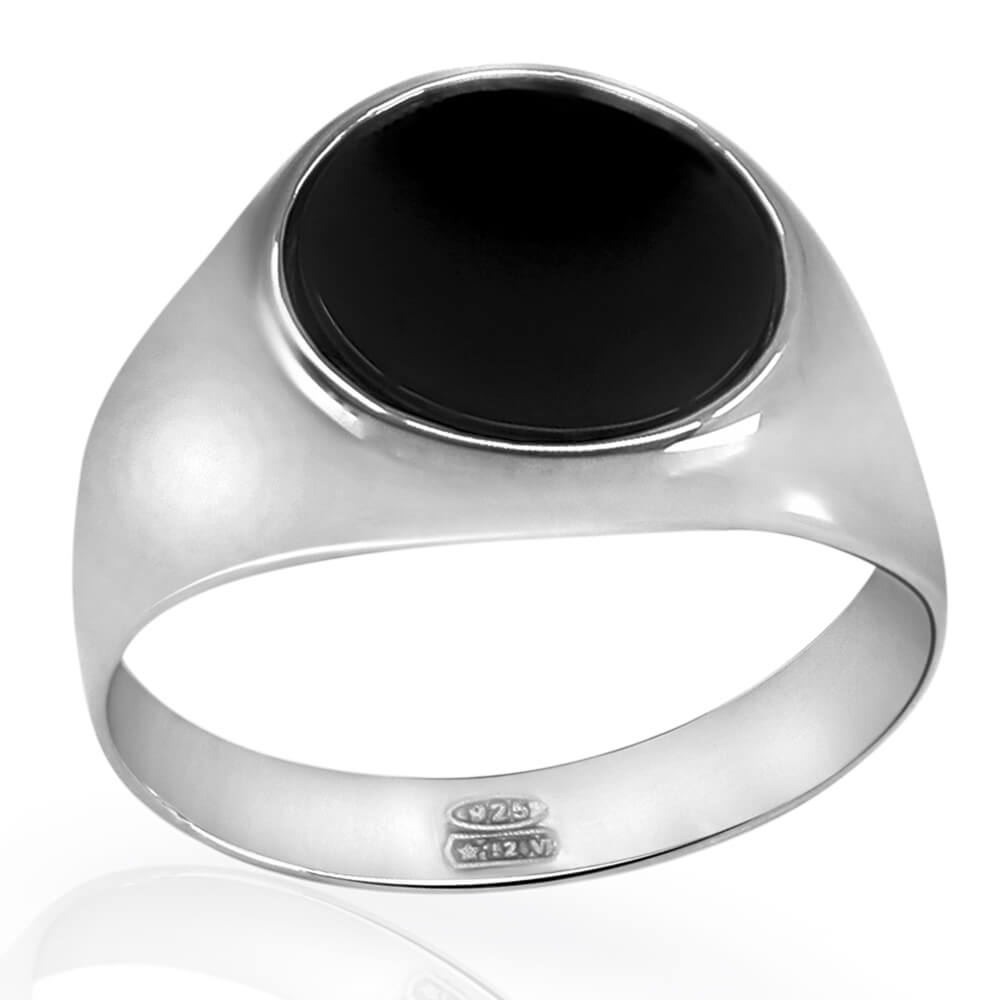 Black Onyx Ring For Men Italian 925 Silver Size 7 To 13 Vy Jewelry 0739