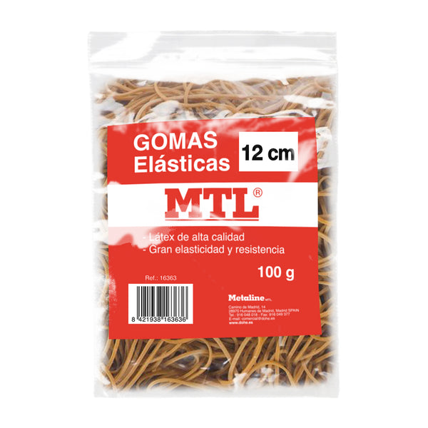 Bolsa Gomas Elásticas 100 gr. 12 cms x 1'5 mm – El Gurú del Papel