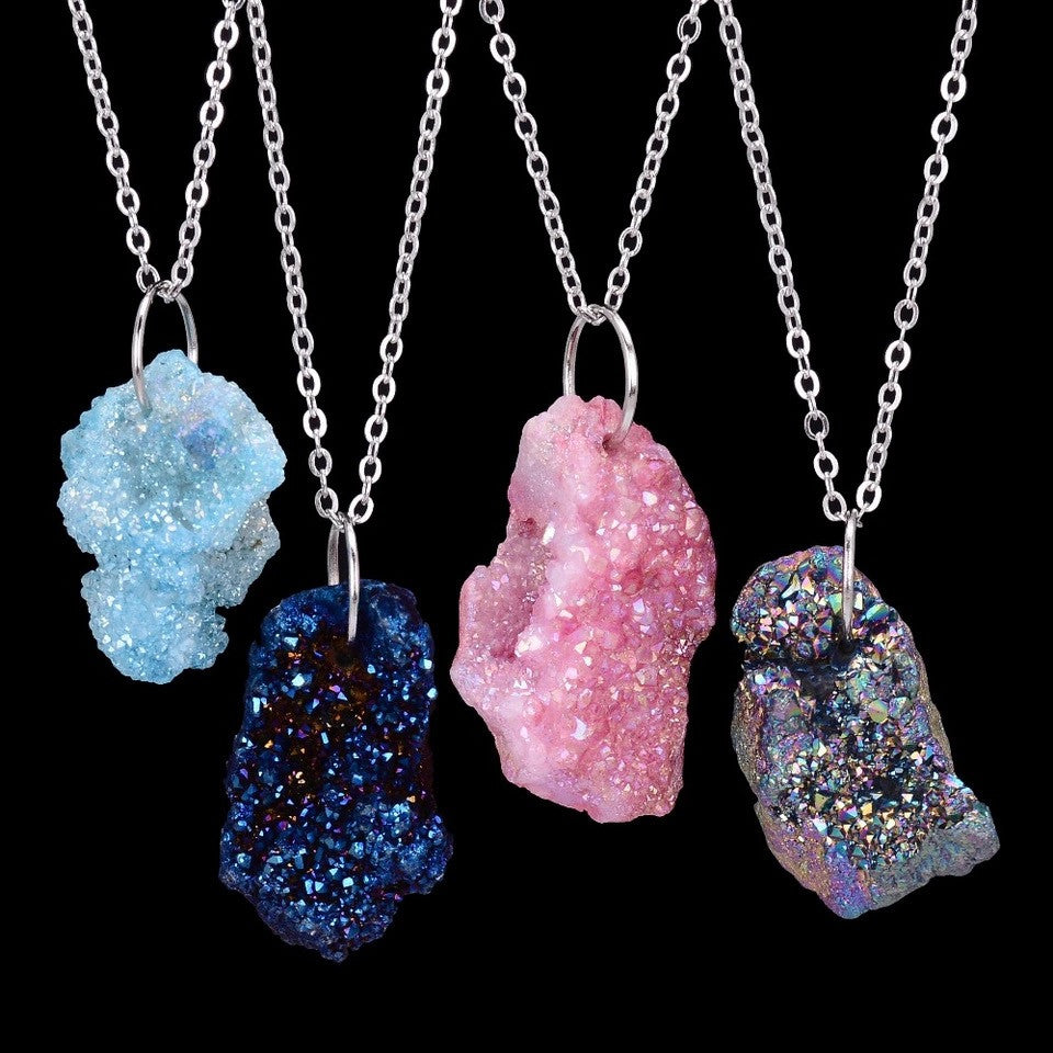 Natural Stone Cluster Pendant & Necklace – Empress Organics