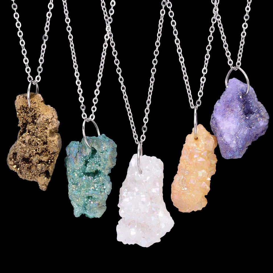 
            
                Load image into Gallery viewer, Natural Stone Cluster Pendant &amp;amp; Necklace
            
        