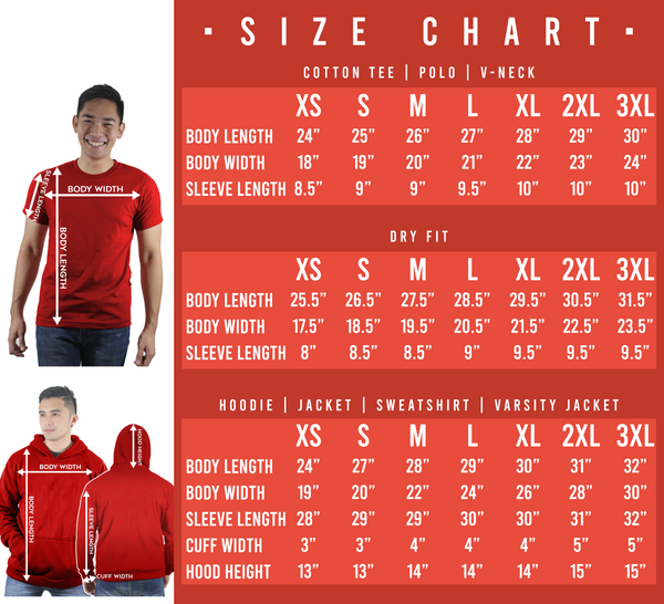 shirt size chart