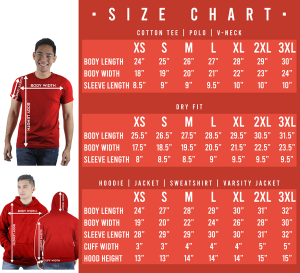 T-Shirt Size Guide/Chart | vlr.eng.br