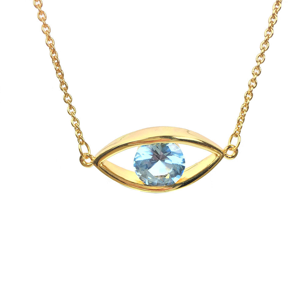 Gold Egyptian Eye Necklace | www.sparklingjewellery.com