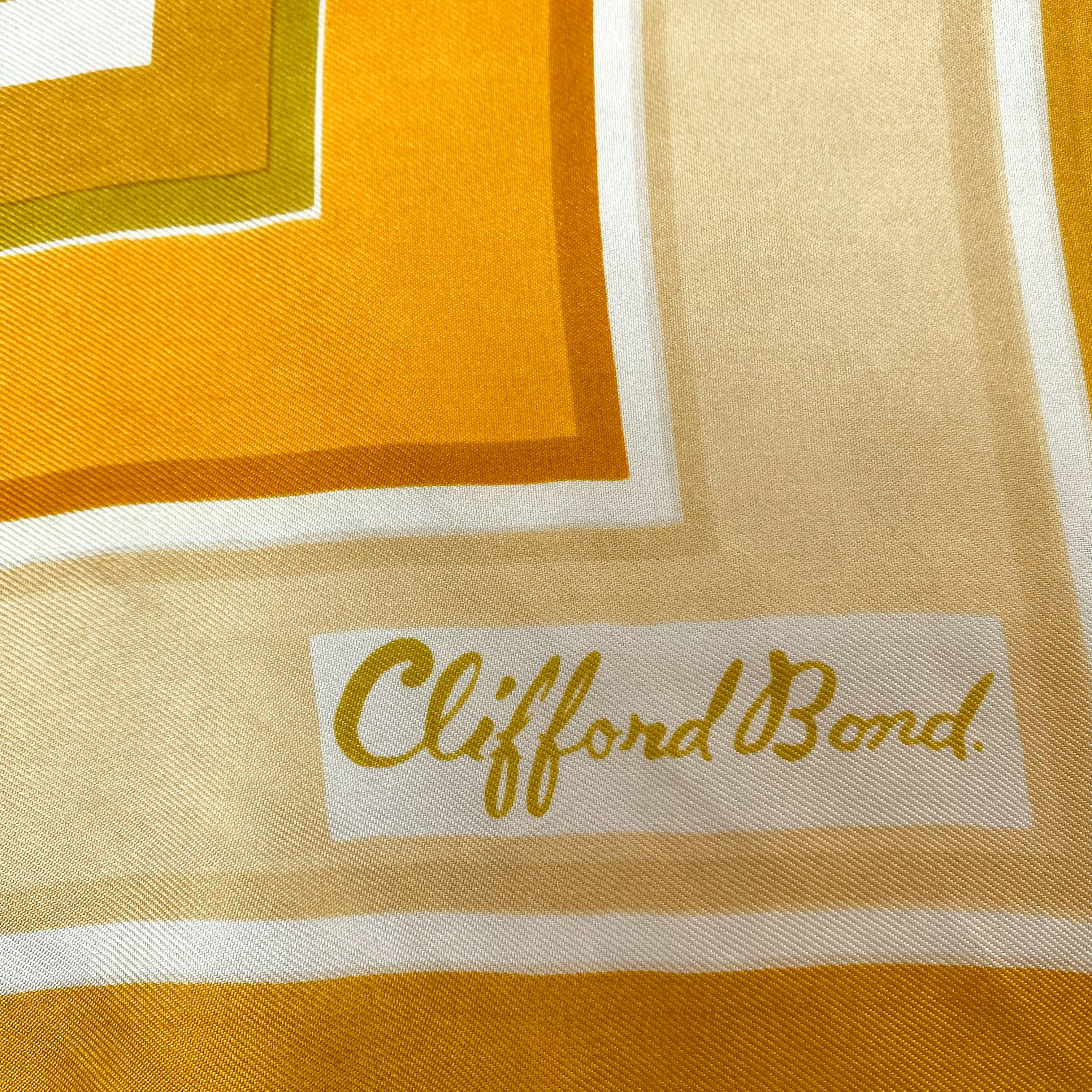 1960s Clifford Bond Vintage Silk Scarf