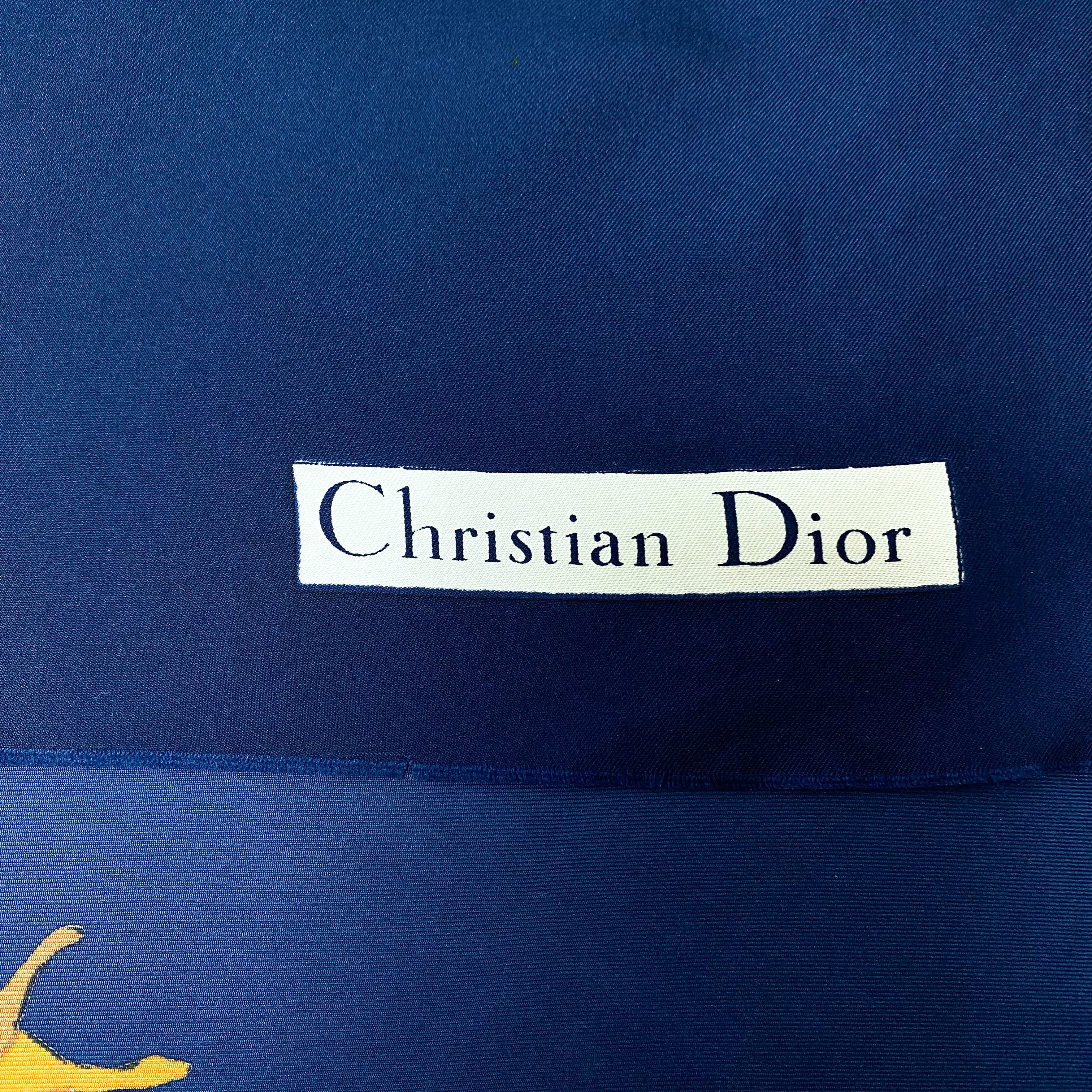 1970s Christian Dior Designer Silk Scarf