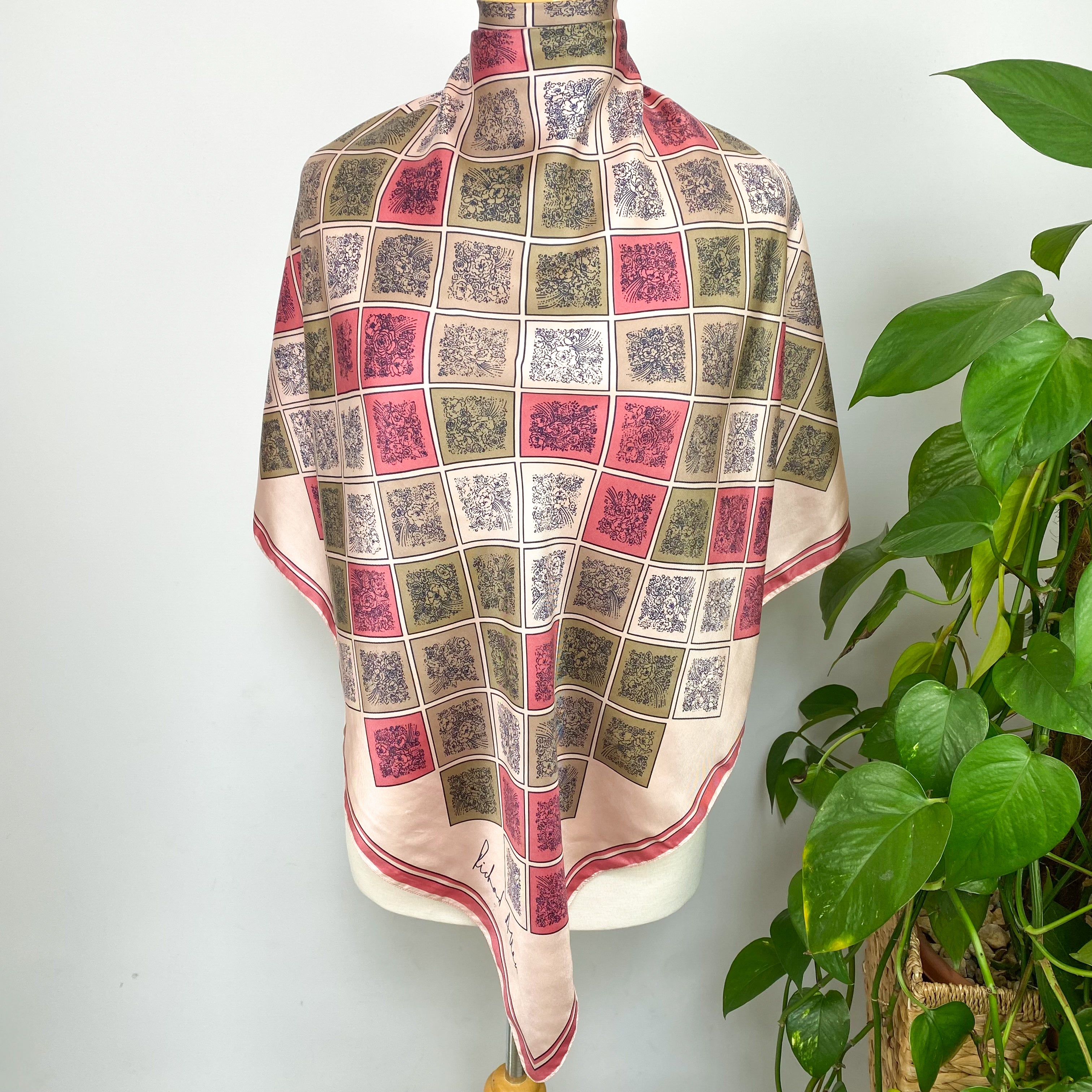 1970s Richard Allan Vintage Silk Scarf