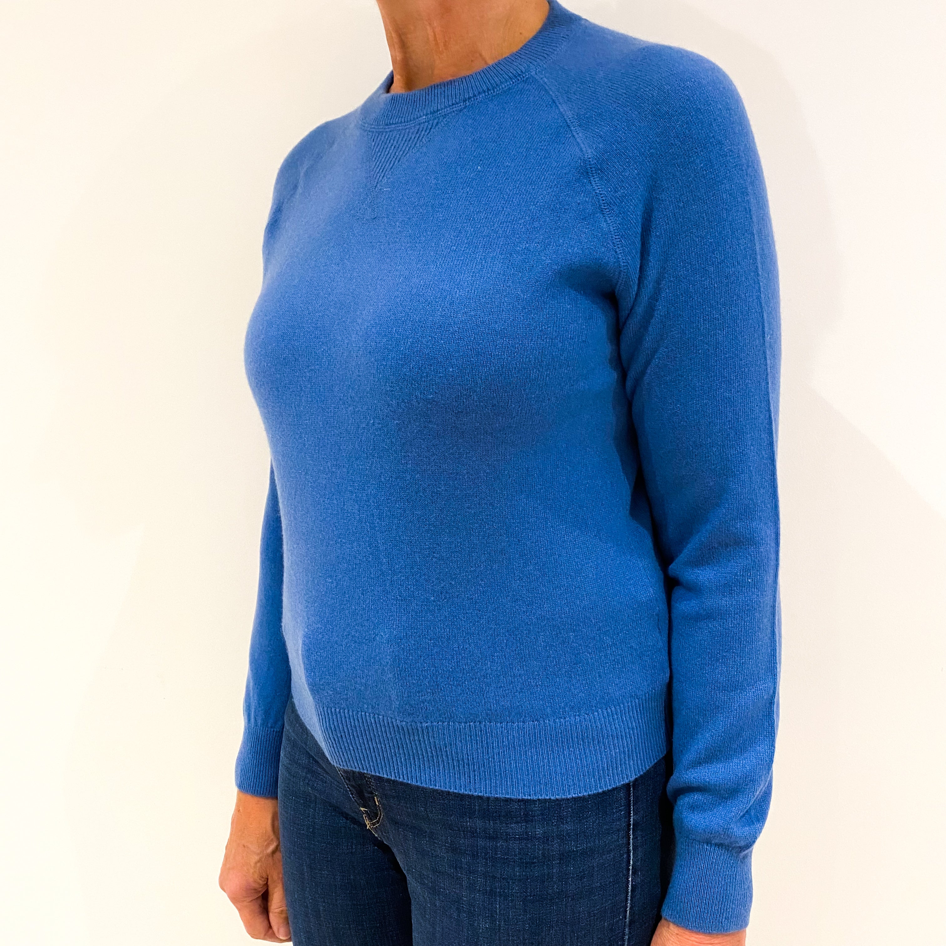 Airforce Blue Cashmere Crew Neck Jumper Medium