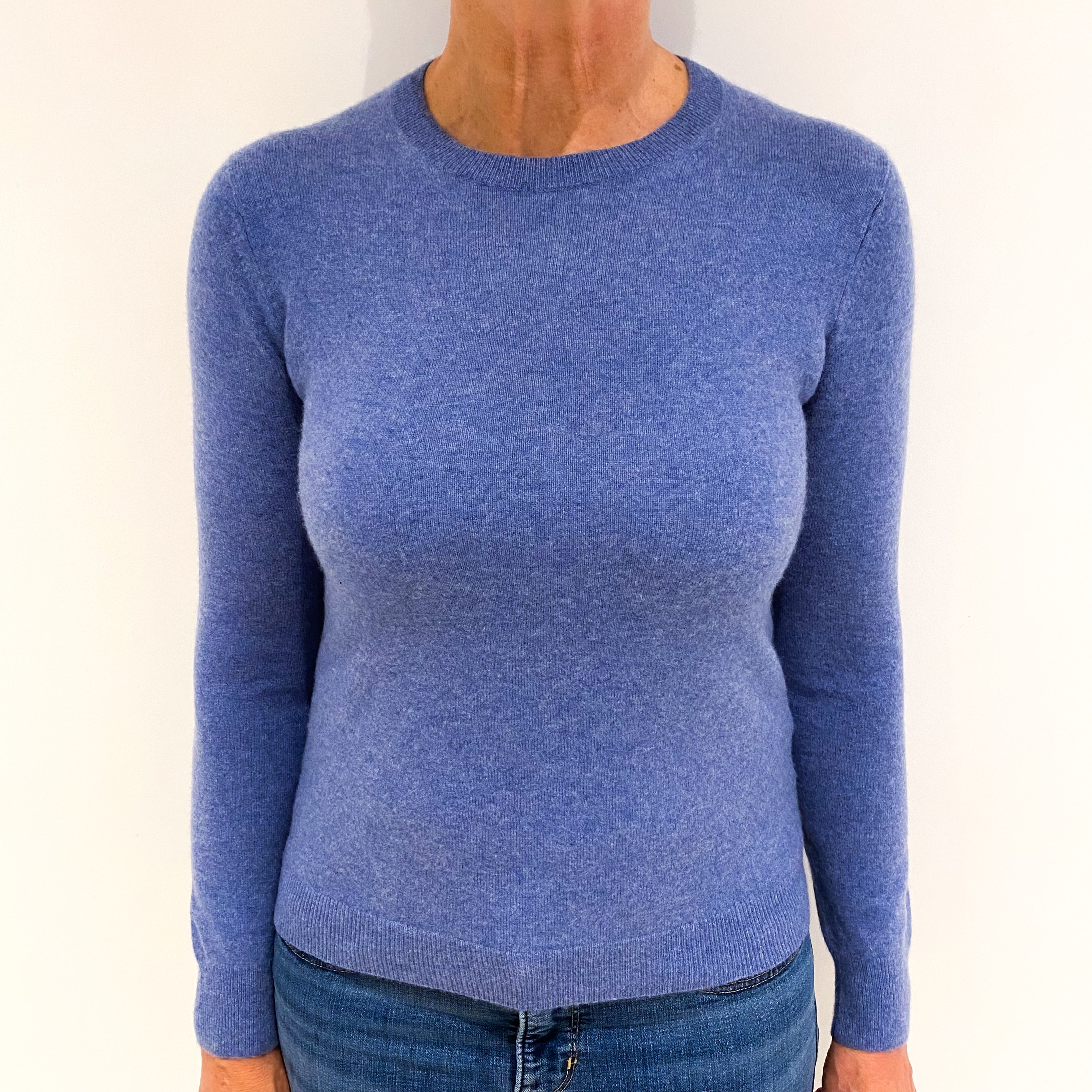 Airforce Blue Cashmere Crew Neck Jumper Medium