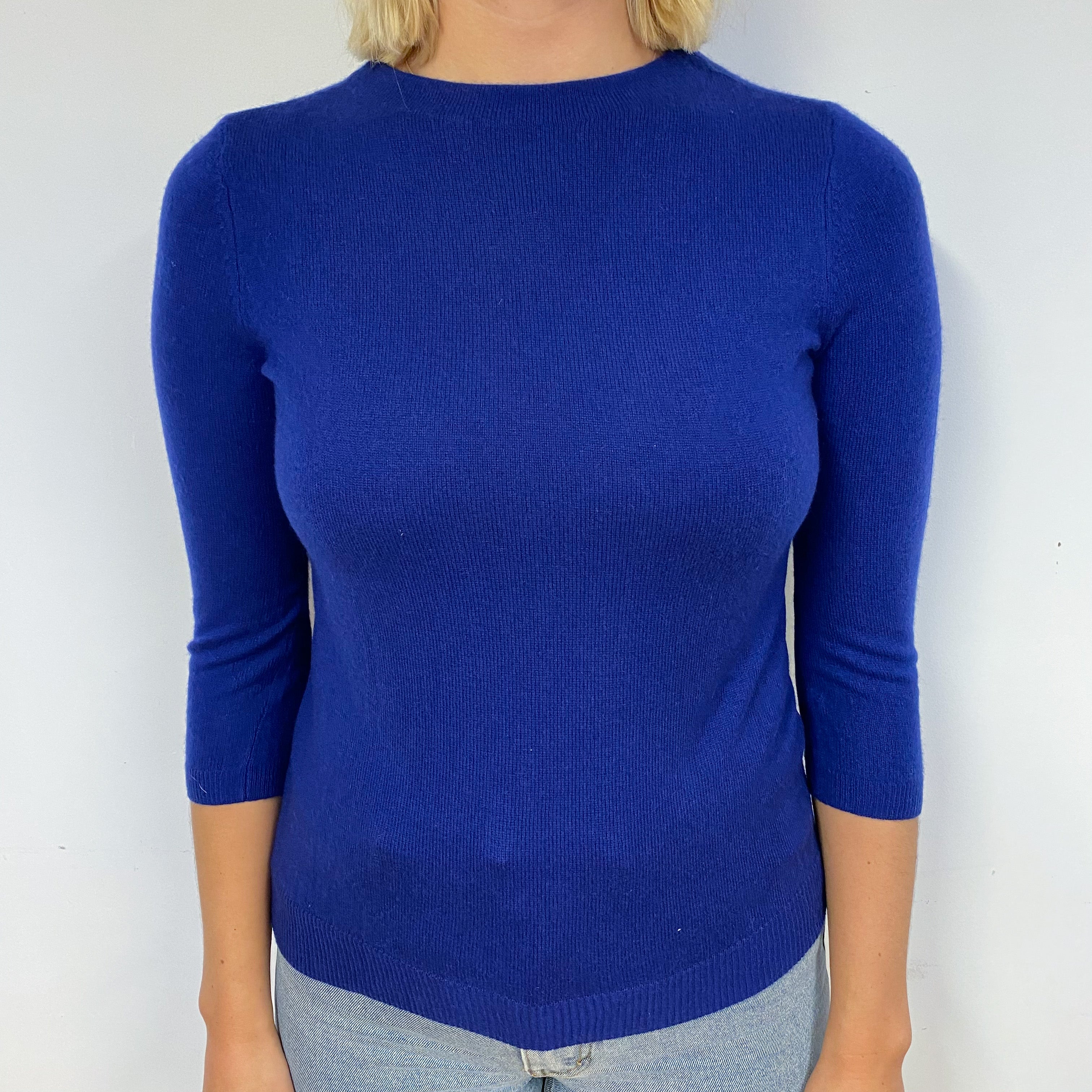 Admiral Blue Cashmere Crew Neck Jumper Small