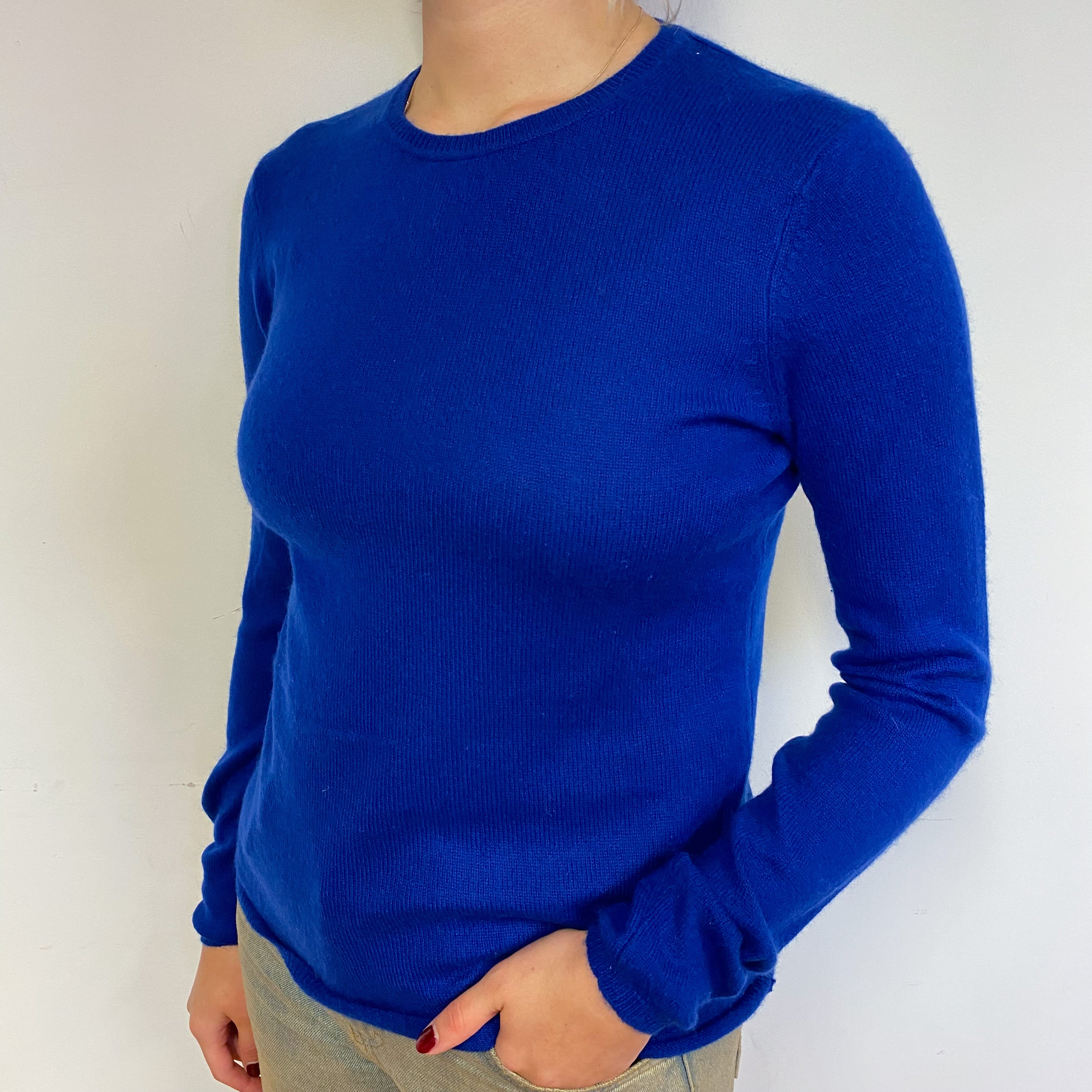 Admiral Blue Cashmere Crew Neck Jumper Small