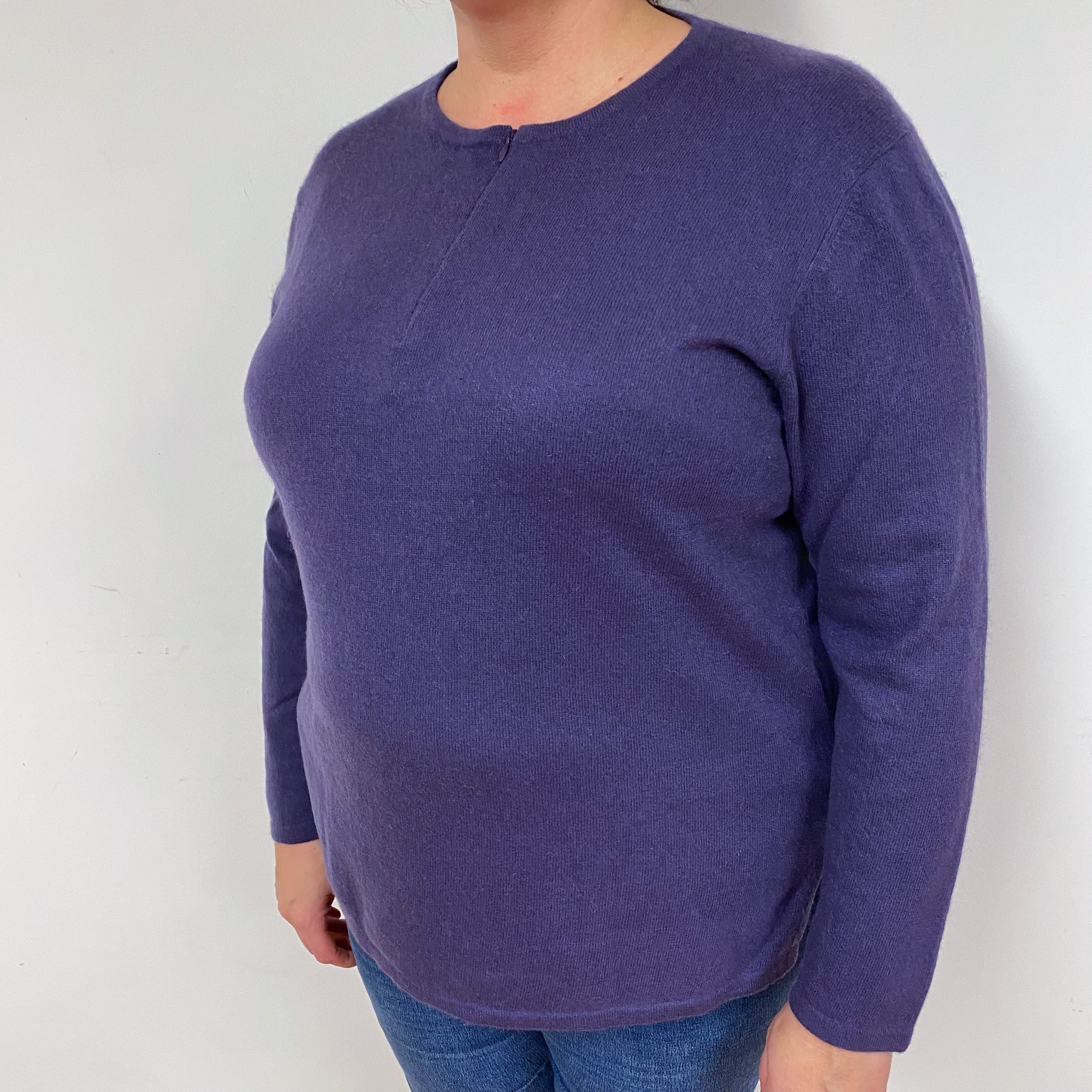 Amethyst Purple Cashmere Crew Neck Jumper Extra Extra Large