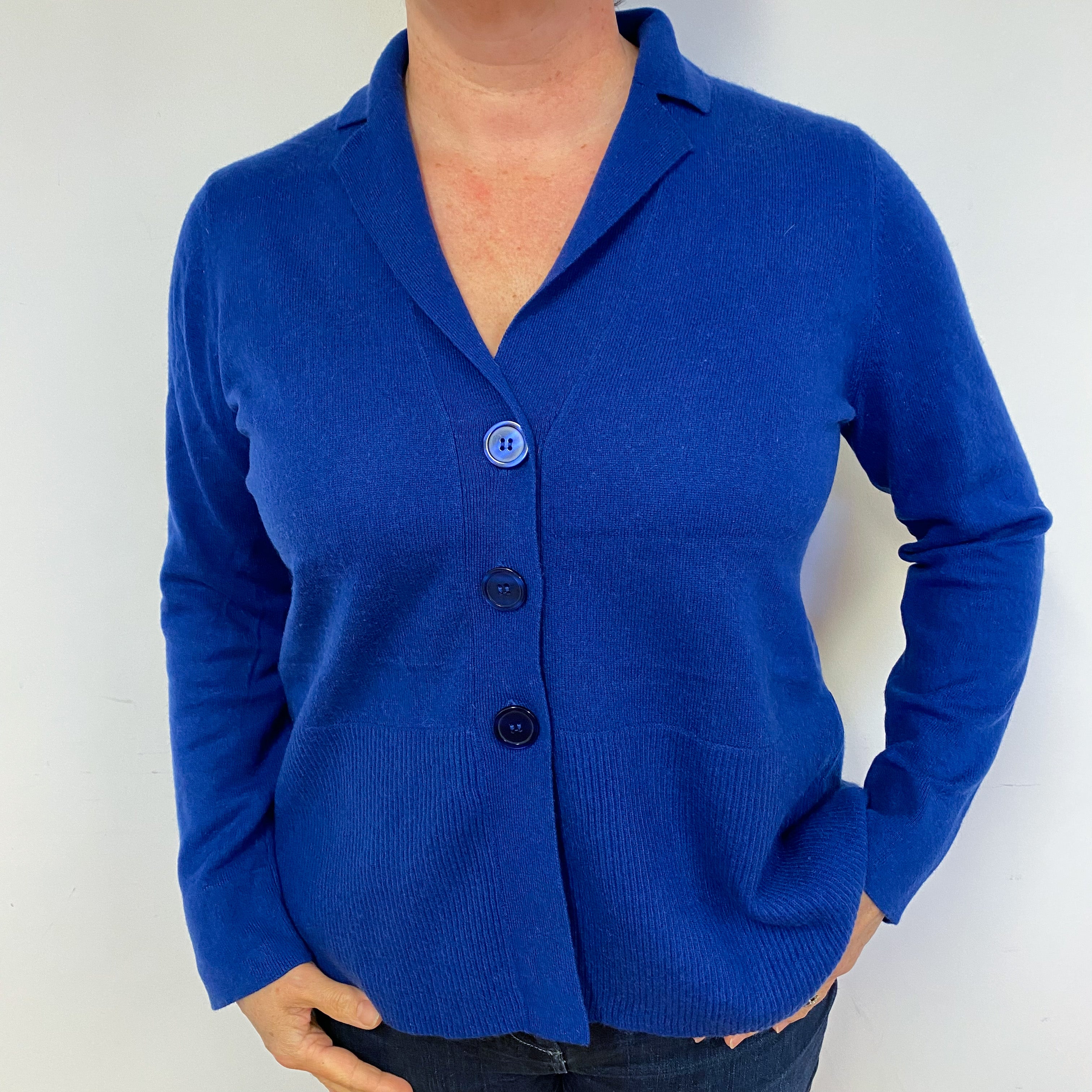 Admiral Blue Cashmere V Neck Cardigan Large